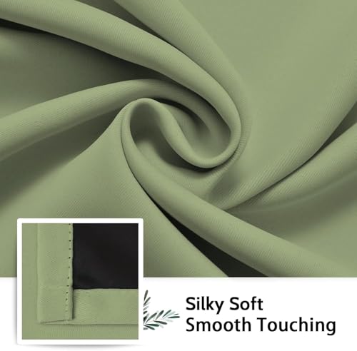Image of SimpleHome Sage 100% Blackout Curtains Room Darkening Living Room 54 Inch