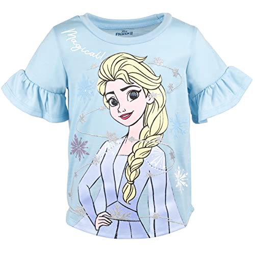 Image of Disney Princess Girls' 2-Piece T-Shirt and Leggings Set Toddler to Big Kid | 2-Piece Coordinated Set, Elastic Waistband Leggings, Breathable Cotton Fabric