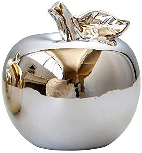 SEWACC Golden Apple Golden Apple Ceramic Shaped Figure Silver: Nordic Style Table Decor Fruit Shaped Decoration Home for Birthday Wedding Holiday Party Golden Apple Golden Apple Golden Apple