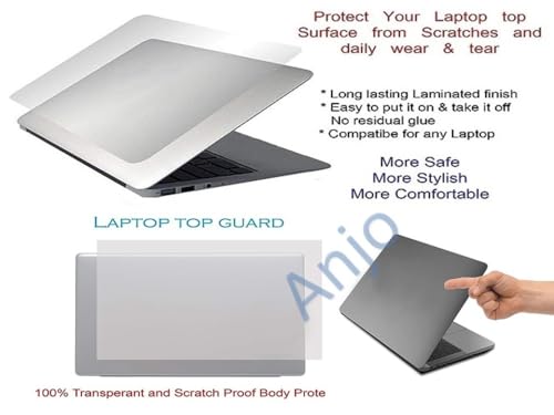 Image of Anjo Laptop Trackpad and Backside Lid Full Body Skin Sticker Lamination Cover, Easily Apply & Removable & Reusable Qualities, Suitable for All Brand Size Upto 15.6 Inch Laptops, Transparent-Vinyl