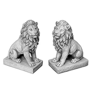 gartendekoparadies.de Speciale aanbieding: Heerlijk leeuwenpaar kleine keepers van gegoten steen vorstbestendig