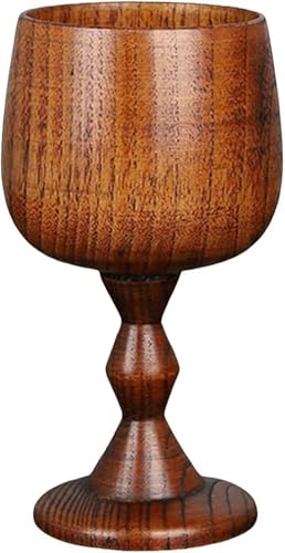 AOBOPO 棗の木製の手作りワイングラスで、ゴブレットドリンクカップ・ウッドワインゴブレット・ウイスキーグラスとして活用可。ビンテージ風の質感に大容量設計、2 個セットで家庭用の日常飲酒やパーティーでの招待客対応に最適。手作りの独特さと天然木材の温かみを