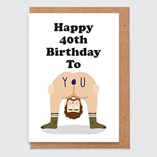 STUDIO BOKETTO 40th Birthday Card For Men Funny 40th Birthday Card For Him Rude 40th Birthday Card Brother Husband Boyfriend Son Happy Birthday LOL LOL Card Rude Friend, white,LOL40_BIRTHDAY