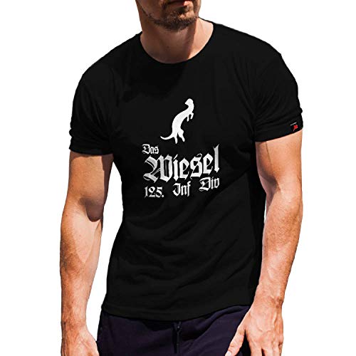 Wiesel 125 Inf Div t-shirt militaire manches longues noir grande taille
