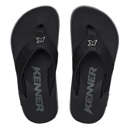 Chinelo Masculino Kenner Kivah Preto/Cinza 42