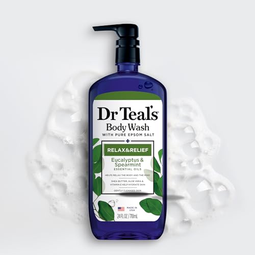 Dr Teal's Body Wash with Pure Epsom Salt, Relax & Relief with Eucalyptus & Spearmint, 24 fl oz (Pack of 4) - image 7