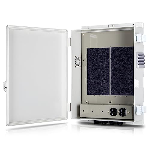 Namunanee Outdoor Electrical Junction Box with High Power Outlet, ABS Water Resistant Enclosure with Internal Mounting Panel & Hinged Cover (16" H* 12" L* 4" W)