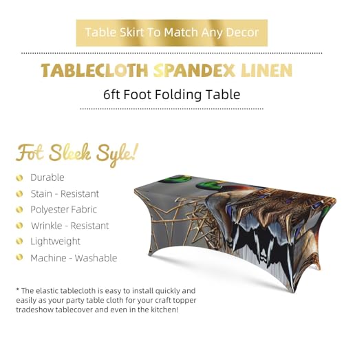 Housse de table rectangulaire extensible élasthanne pour masquer les tables usées - 6