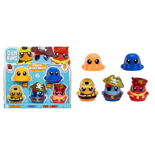 Mga Entertainment Dohkins Hero Pack Characters (Builder, Pirate, Fire Chief) - L'impasto Non Si Asciuga Mai, Senza Glutine, Per Collezionisti E Bambini. Età 3+