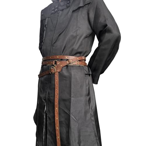 HiiFeuer Medieval DIY Faux Leather Metal Chain Belt, Vintage Adjustable Thin Belt For Women, Retro Skinny Belt For Dresses4