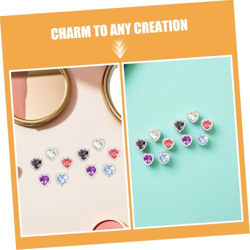 Gemas de Imitación de Corazón con Base Metálica para Customizar Ropa 3