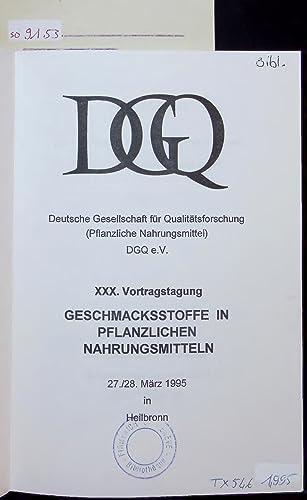 GESCHMACKSSTOFFE IN PFLANZLICHEN NAHRUNGSMITTELN.