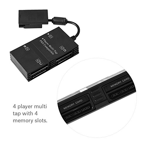 Image of Multitap for PS2, 4 Player Multi-Tap Adapter Connector with 4 Memory Slots for Playstation 2