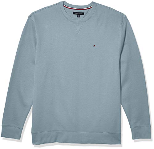 Tommy Hilfiger mens Tommy Hilfiger Men's Plain Crewneck Sweatshirt, Dawn Blue, Large US