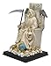 Ebros White Robe Santa Muerte Holy Sacred Death Bone Mother Seated On Throne with Scythe Statue Patron of Protection Healing Purity Figurine Day of The Dead Decorative Sculpture