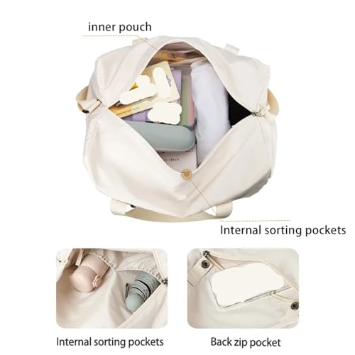 Travel Duffel Bag Foldable Travel Duffels Bag Sports Travel Tote Gym Shoulder Weekender Overnight Large Capacity Bag(Pink)4