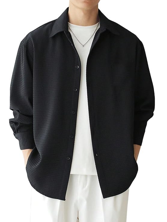 Image of ROYALSCOUT Men's Wrinkle-Free Lightweight Button Down Shirt Offering Elegance and Comfort Perfect for Travel, Workdays, or Social Gatherings