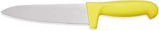 WAS 6900 253 - Cuchillo de cocina (acero inoxidable, mango de plástico de color y protección para los dedos, hoja de 25 cm), color amarillo