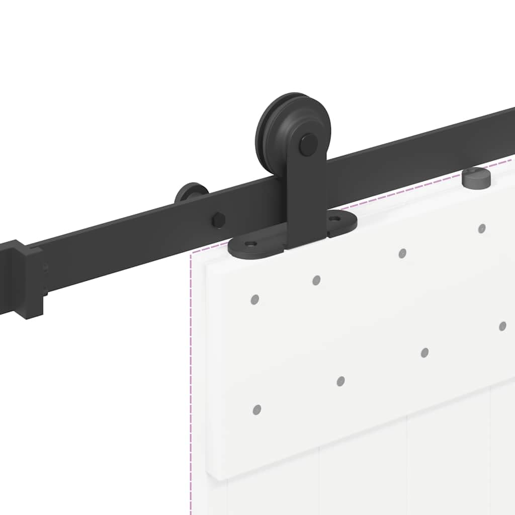 Refined Kit de herrajes para puertas correderas acero negro 152,5 cm