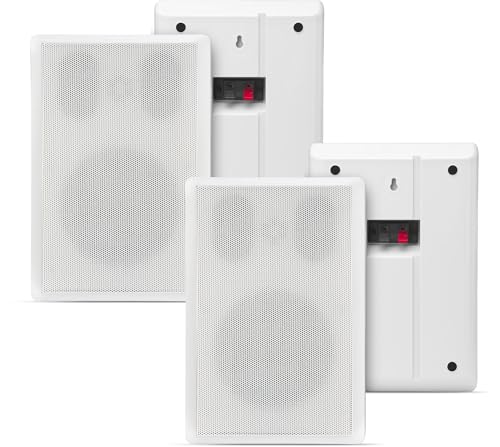 Pronomic FLS-540E WH Set Enceintes murales Flatpanel, 2 Paires HiFi Plates, 2 Voies, woofer 5,25/133mm, Tweeter 1,2/30mm, 30/60W RMS/Peak, connexions à vis, Blanc.