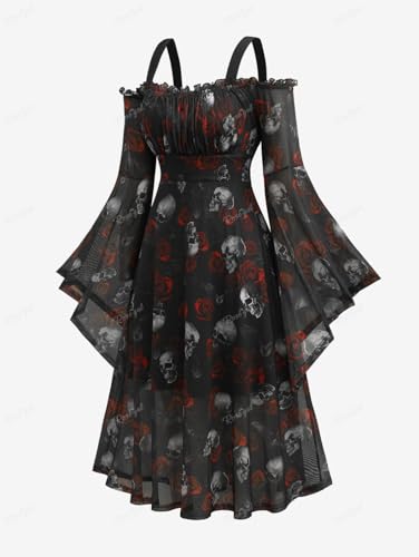 Vestido Gótico Medieval Plus Size Mujer Talla 5X miniatura 3