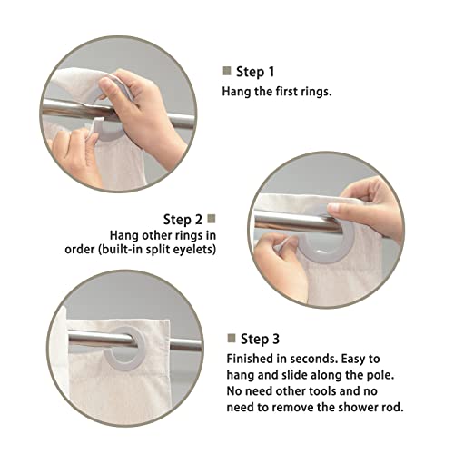 Yisure No Hook Shower Curtain Linen Style, Tan Heavy Duty Cloth Shower Curtain For Bathroom No Hooks, Machine Washable, 72'' X 72'' #TOP3