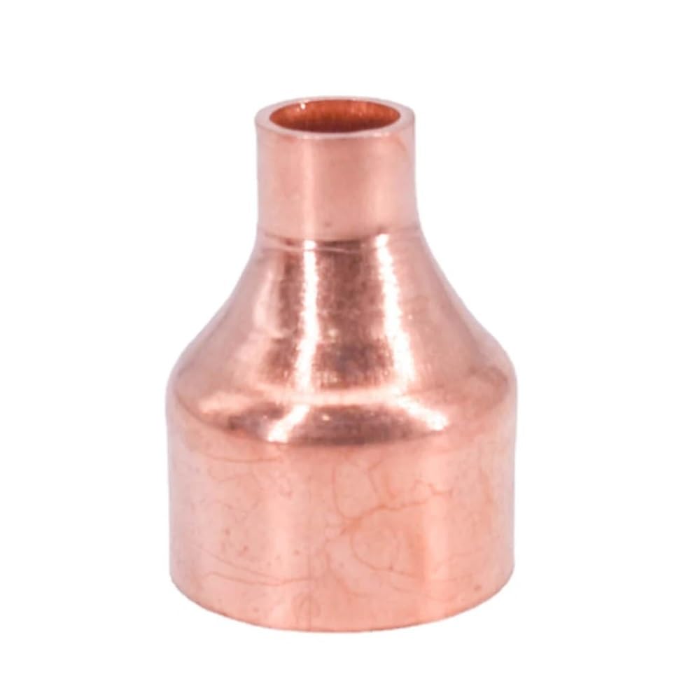 Reiuafwygv 42Mm To 15Mm 42Mm To 12.7/15/16/19/22/25.4/28.6/32/38Mm Copper Reducer End Feed Straight Reducing Cupling Plumbing Fitting Weld Scoket(42Mm To 15Mm)