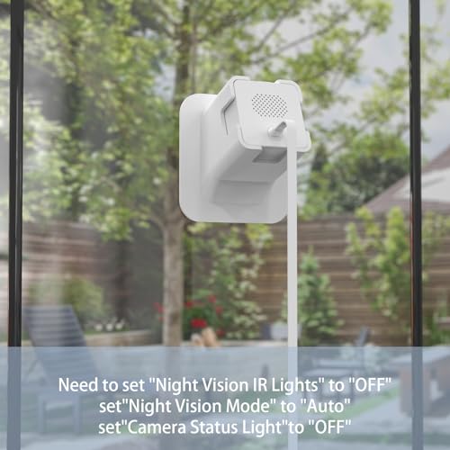 HOLACA Window Mount for WYZE Cam OG, 20 Degrees Tilt (Up/Down/Left/Right) Strong Adhesive Flexible Mounting Bracket for Blink Mini Holder (White)