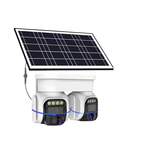 VEKELETE Cámara de vigilancia de Red 4G LTE con Panel Solar Ultra HD 4K de 8 MP, CCTV for Exteriores, Tarjeta SIM 4G, PTZ, cámara de Seguridad Solar(4G Asain 64G Card)
