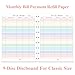 Bill Pay Checklist Refills - 50 Sheets/100 Pages Classic Size Colorful Monthly Budget Forms for 9-Disc Happy Planners, 7