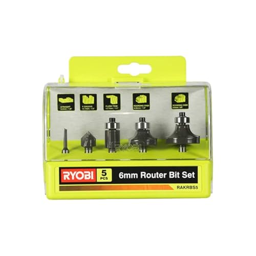 Pack RYOBI Affleureuse à bois RTR18 0 18V One+ Sans batterie ni chargeur Coffret 5 fraises panachées RAKRBS5 Queue de diamètre 6mm - vue 7
