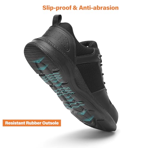 Steel Toe Shoes for Men Women, Slip Resistant Comfortable Lightweight Work Safety Shoes, Puncture Proof Indestructible Sneakers for Industry Construction Warehouse4