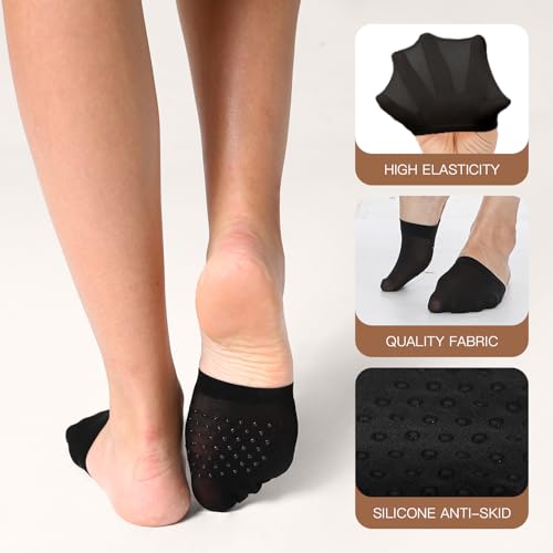 Image of Yilanmy Half Toe Socks 4 /6 /8 Pairs, Toe Topper No Show Socks for Women