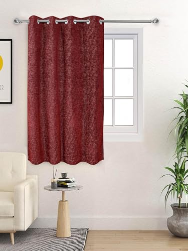 Image of Saral Home Tic tac Chenille Blackout Window Curtains 1pc,Maroon. 4x5 Ft