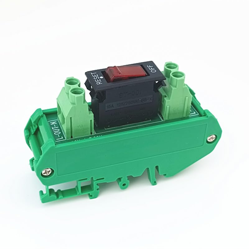 DIN Rail Mount Rocker Switch Thermal Circuit Breaker Overload Protector Module.
