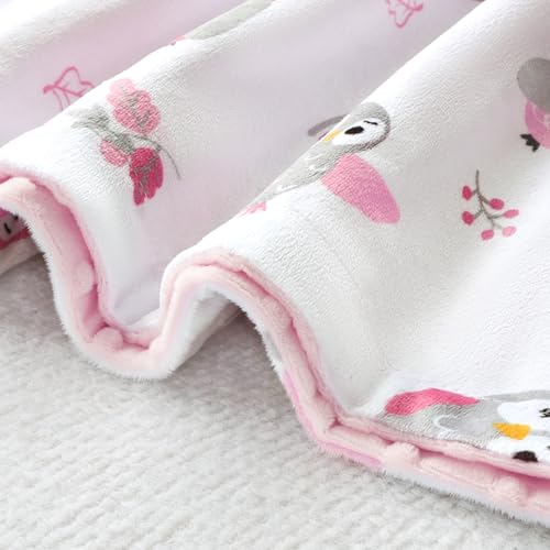 Image of BORITAR Baby Blanket for Boys Girls Soft Plush Minky Fabric with Dotted Backing, Lovely Animal Owl Design Blanket for Toddler Newborn 30 x 40 Inch(75x100cm)