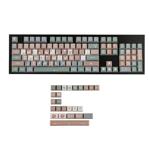 Image of YMDK Cherry Profile Old Testament Roses 5 Sides Over Dye Sub Thick PBT KEYCAP for MX Mechanical Keyboard 61 68 84 87 96 104 108