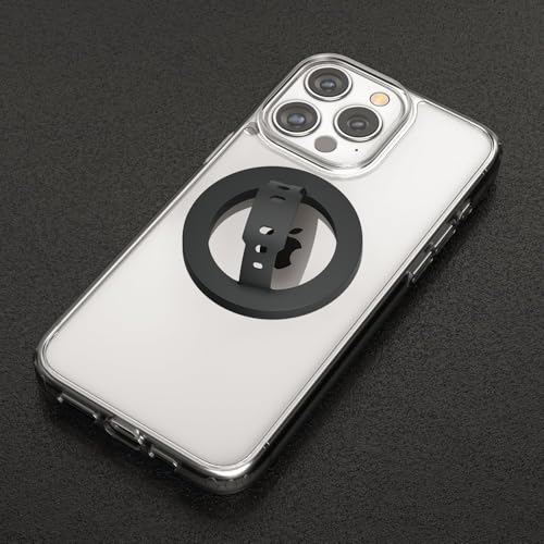 Image of RIGGEAR Soft Silicone Magnetic Phone Grip, Finger Loop Ring Holder Compatible with MagSafe iPhone Models and Magnetic Phone Cases (Black)