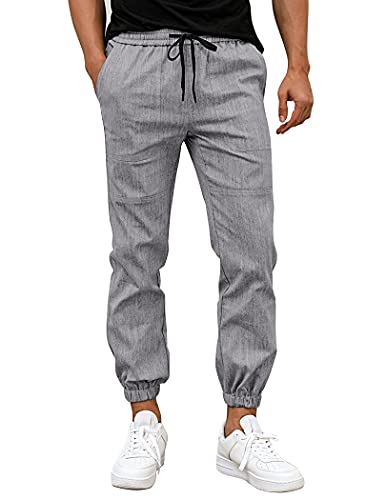 COOFANDY Jogginghose Herren Cargo Hose aus Baumwolle Freizeithose...