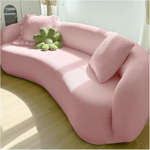 Funda elástica semicircular para sofá curvado, moderna funda de sofá de 2 plazas para sala de estar, se adapta a sofás curvos de 55 a 73 pulgadas y protección elegante