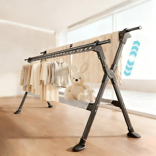 ＴＡＫＵＭＩ∞Ｘ物干しスタンド 折りたたみ 晾衣架 布団干しスタンド 室内 屋外用 1.3m~2.3m