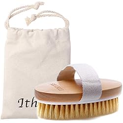 IthyesIthyes - Cepillo exfoliante para el cuerpo, cepillo de cerdas naturales para eliminar las toxinas de la piel muerta, mejora las funciones linfáticas, exfolia