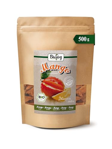Biojoy Mangue séchée BIO (500 g), fruitées et exotiques, sans additifs