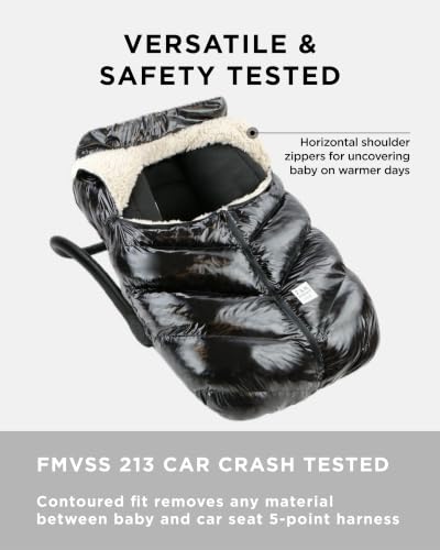 Image of 7AM Enfant Car Seat Covers - Cocoon Baby Cover for Boys & Girls, Rain & Snow Repellent, Breathable Windproof, Center Zipper, Universal Fit for Infant Car Seat (0-12M) (Brown Polar)