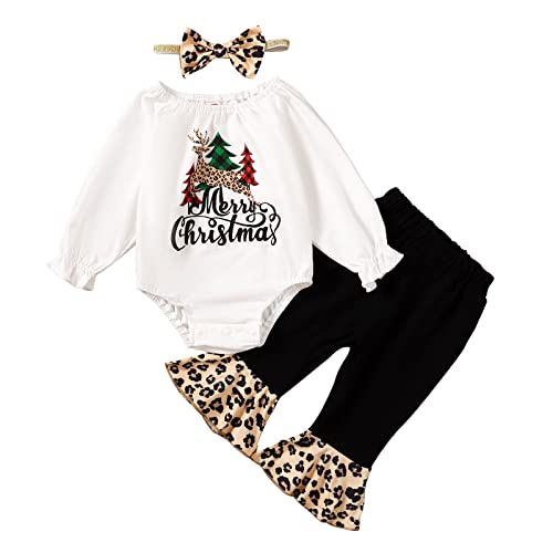 Newborn Girl Christmas Outfit Baby Xmas Clothes Merry Christmas Flare Pant Outfit