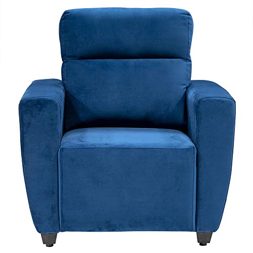 Image of Wakefit Sofa Set | 3 Year Warranty | Sofa 4 Seater, 4 Seater Sofa for Living Room, Wooden Sofa Set, Sofa Set 2+1+1 Seater - Belize(Fabric-Velvet : Blue)