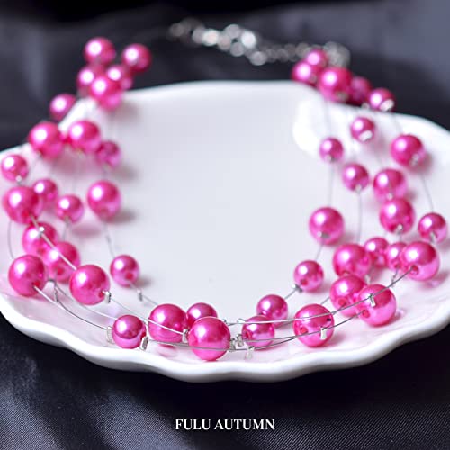 FULU AUTUMN Layered Pearl Necklace Multi-strand Pearl Choker Necklaces for Women Beaded jewelry for Wedding Parties2