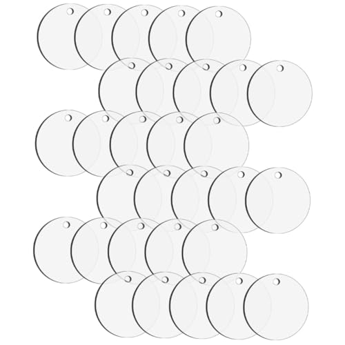 HOLIDYOYO 30 peças decorações natalícias pendentes redondos de transferência de calor para árvores de natural pendentes DIY de fotos para festas de natal para Home Decor