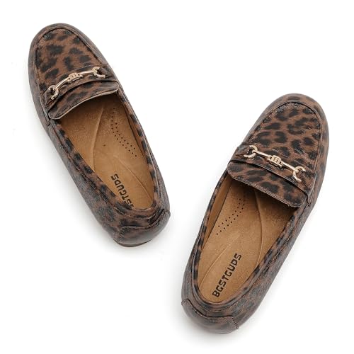 Image of BGSTGUDS Women's Wide Loafers Shoes Cute Dressy Shoes Ladies Comfort Slip Ons Work Shoes