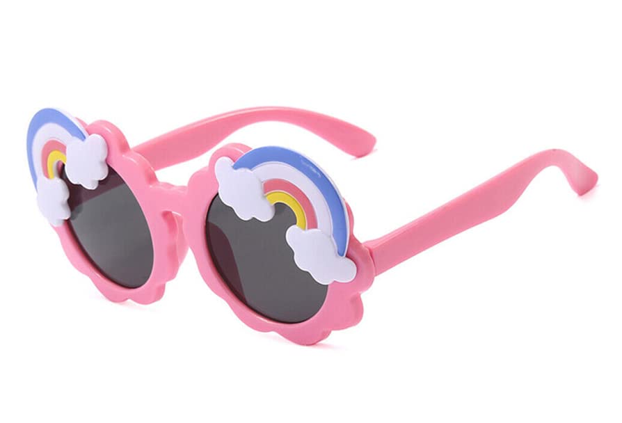 DC DECORIO- A UNIQUE PRODUCT RANGE Rainbow designed Round Sunglasses Suitable & trendy for boys n girls aged between 3-10 yrs (LIGHT PINK) - Image 3 thumbnail